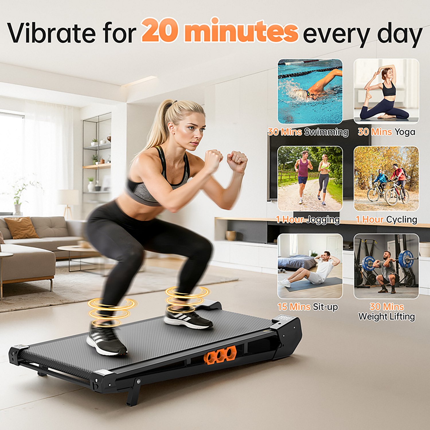 Akluer S49AD Vibration Plate Walking Pad Treadmill - view number 7