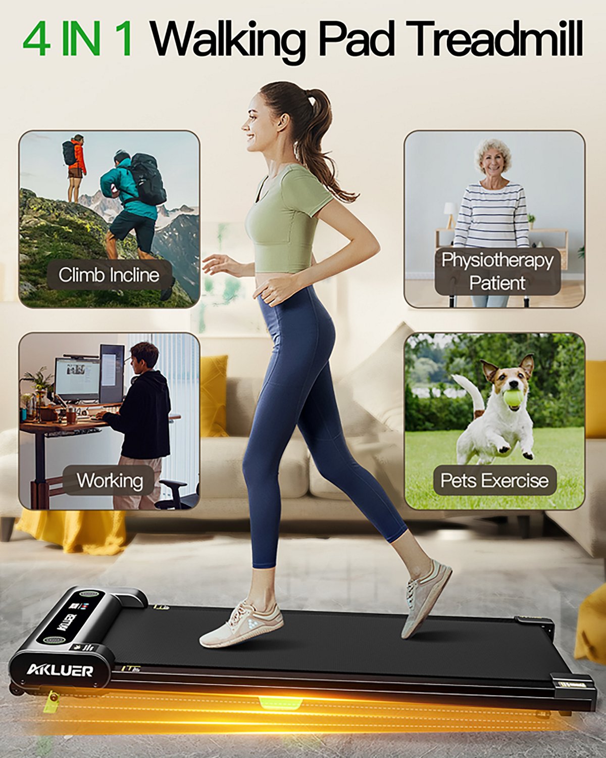 Akluer 480L-A Walking Pad Treadmill - view number 2