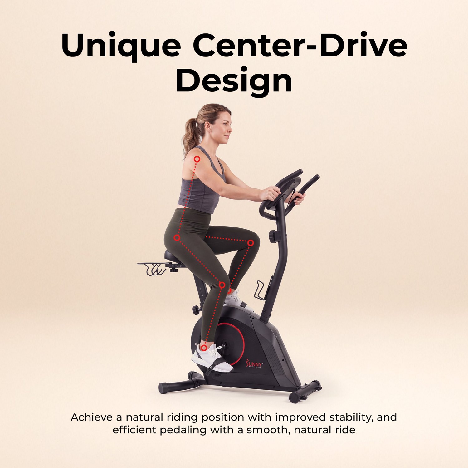 Sunny Health & Fitness Smart Magnetic Resistance Upright Exercise Bike - view number 3