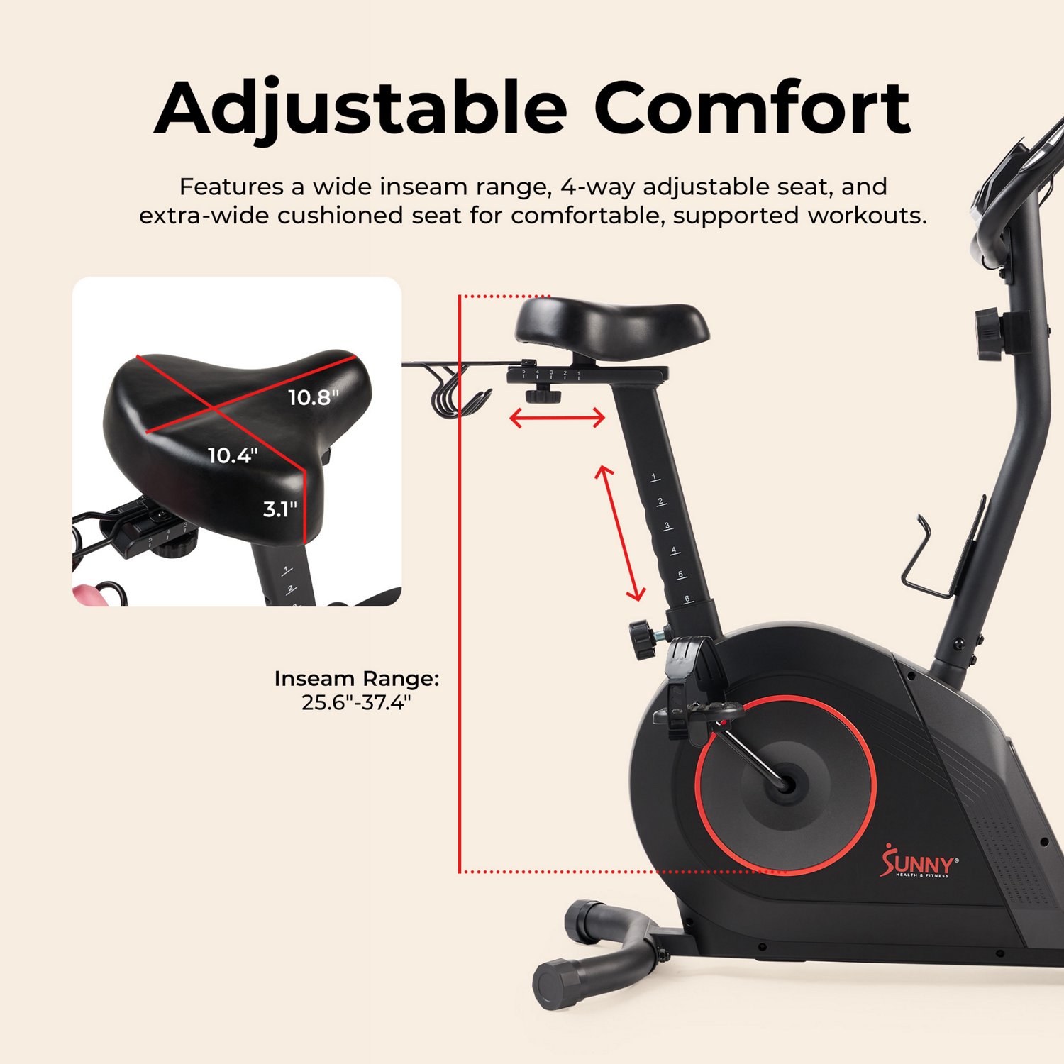 Sunny Health & Fitness Smart Magnetic Resistance Upright Exercise Bike - view number 6