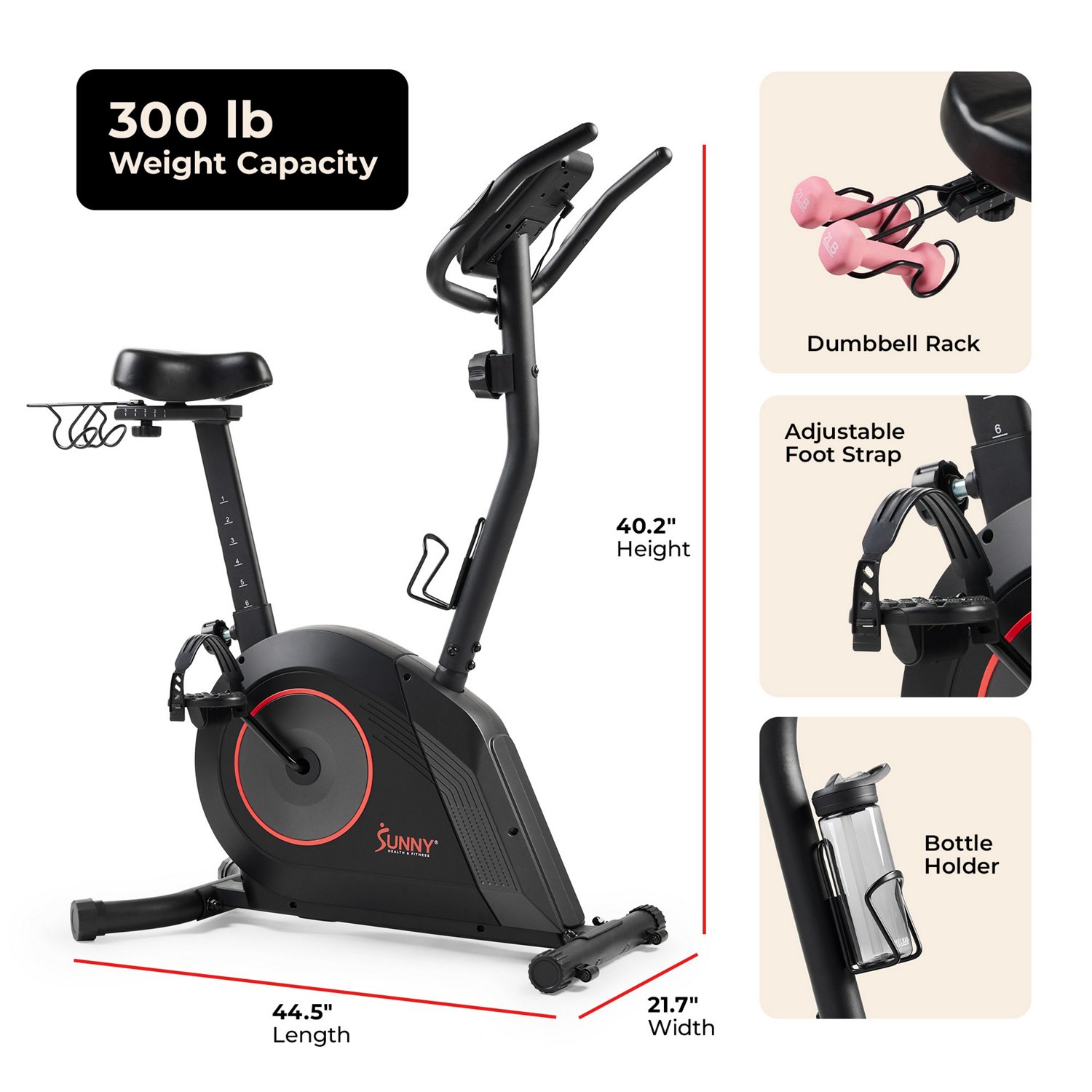 Sunny Health & Fitness Smart Magnetic Resistance Upright Exercise Bike - view number 7