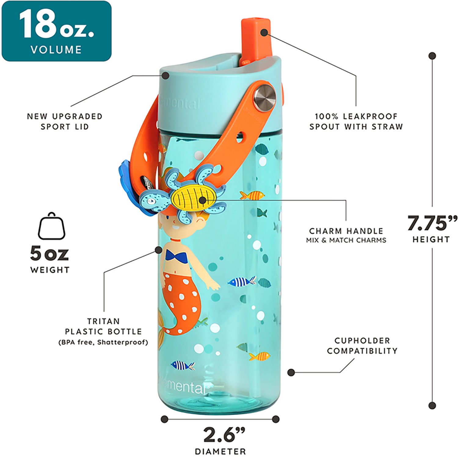 Elemental Splash Charm Tritan 18 oz Water Bottle - view number 2