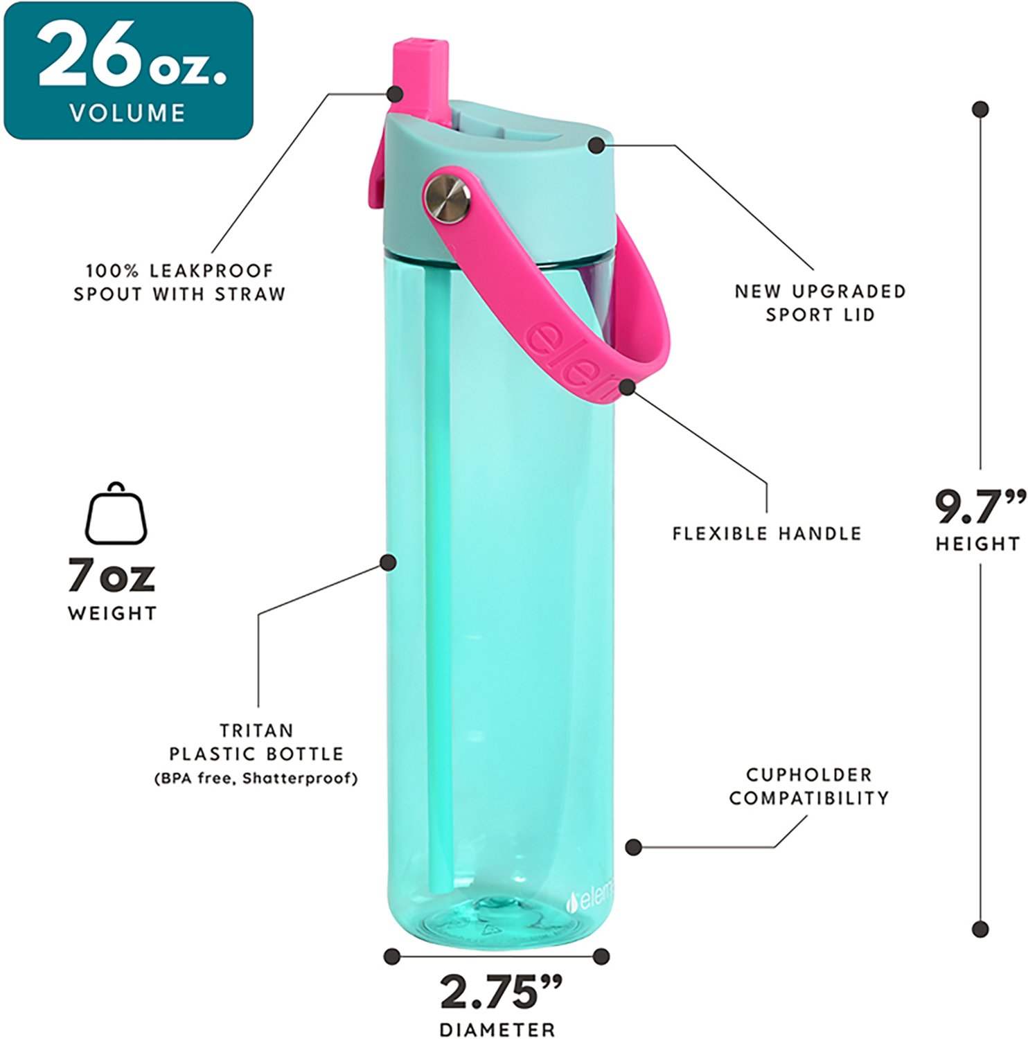 Elemental Splash Tritan 26 oz Water Bottle - view number 2