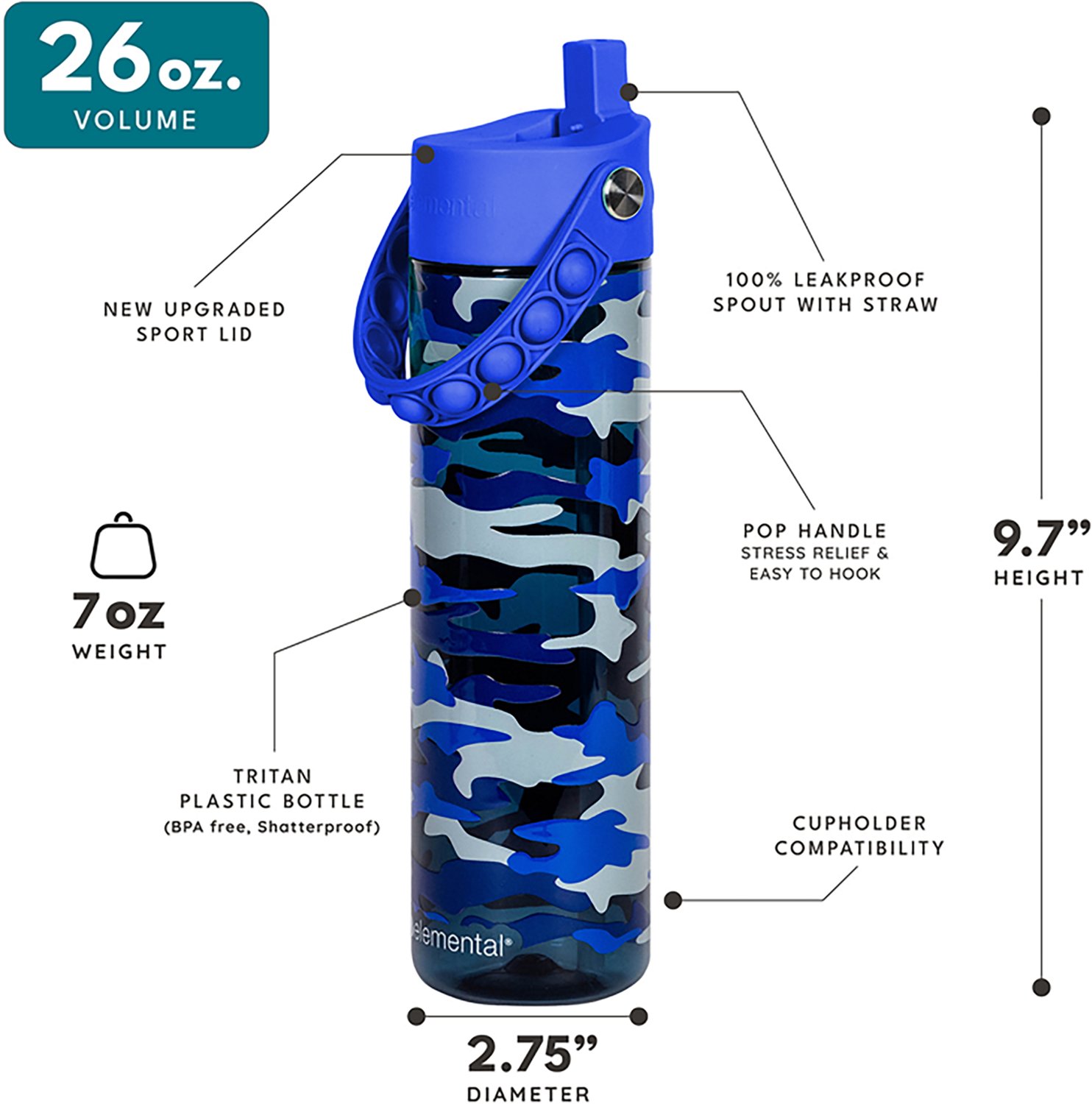 Elemental Splash Pop 26 oz Water Bottle - view number 2