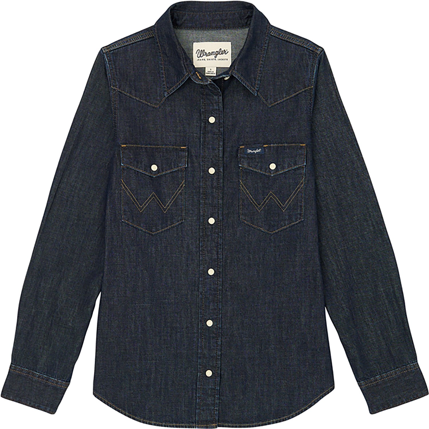 Wrangler Women's Vintage Fit Western Snap Denim Long Sleeve Top - view number 2