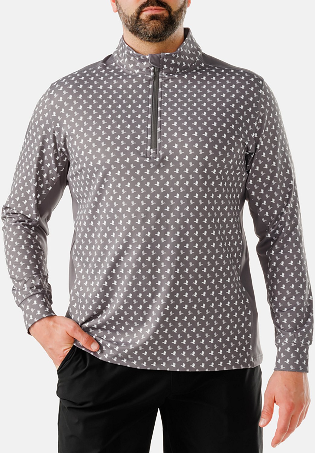 Waggle Men's Ducks In A Row Twilight Quarter-Zip Pullover