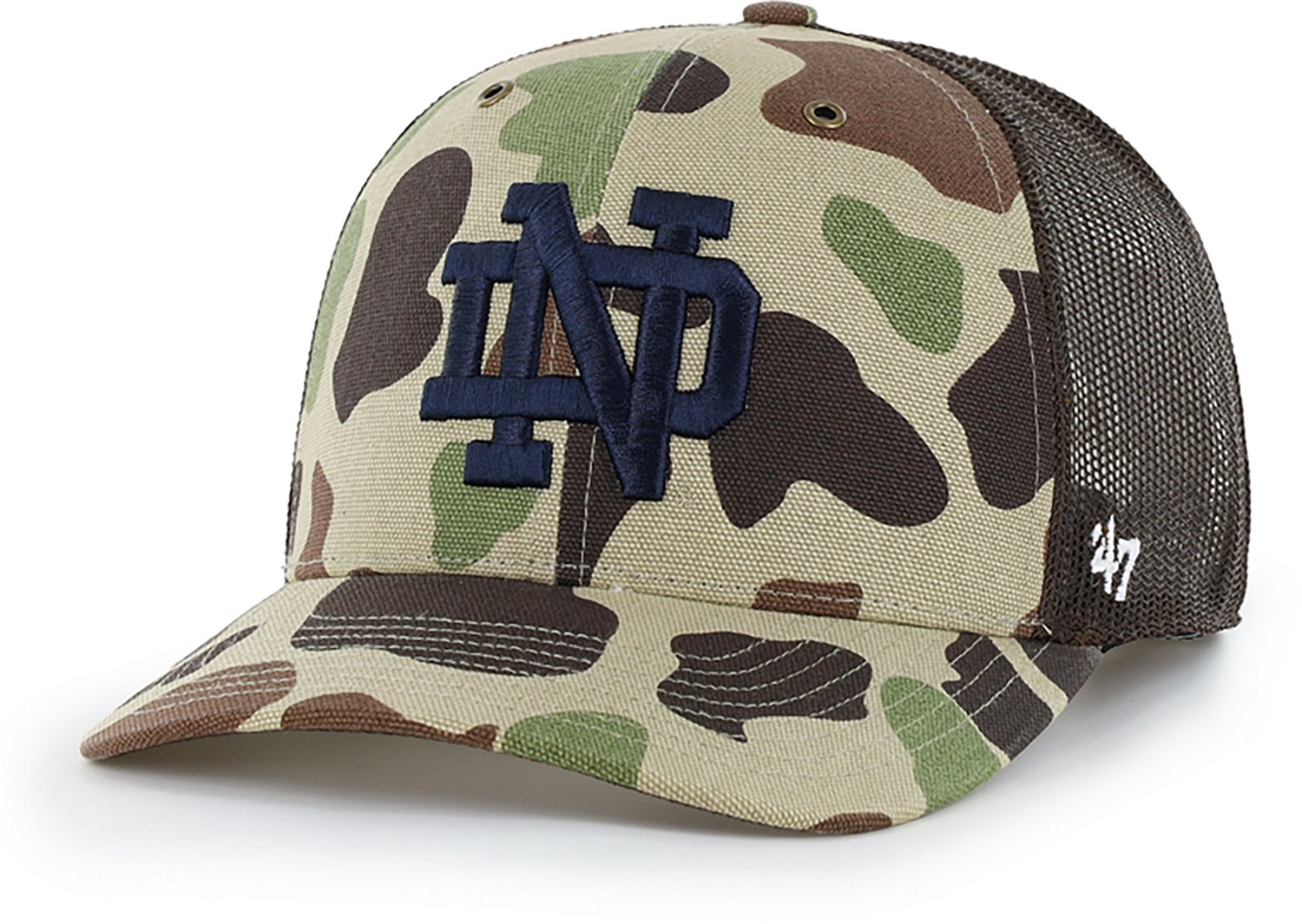 '47 Adults' Notre Dame Carhartt Duck Camo Trucker Cap