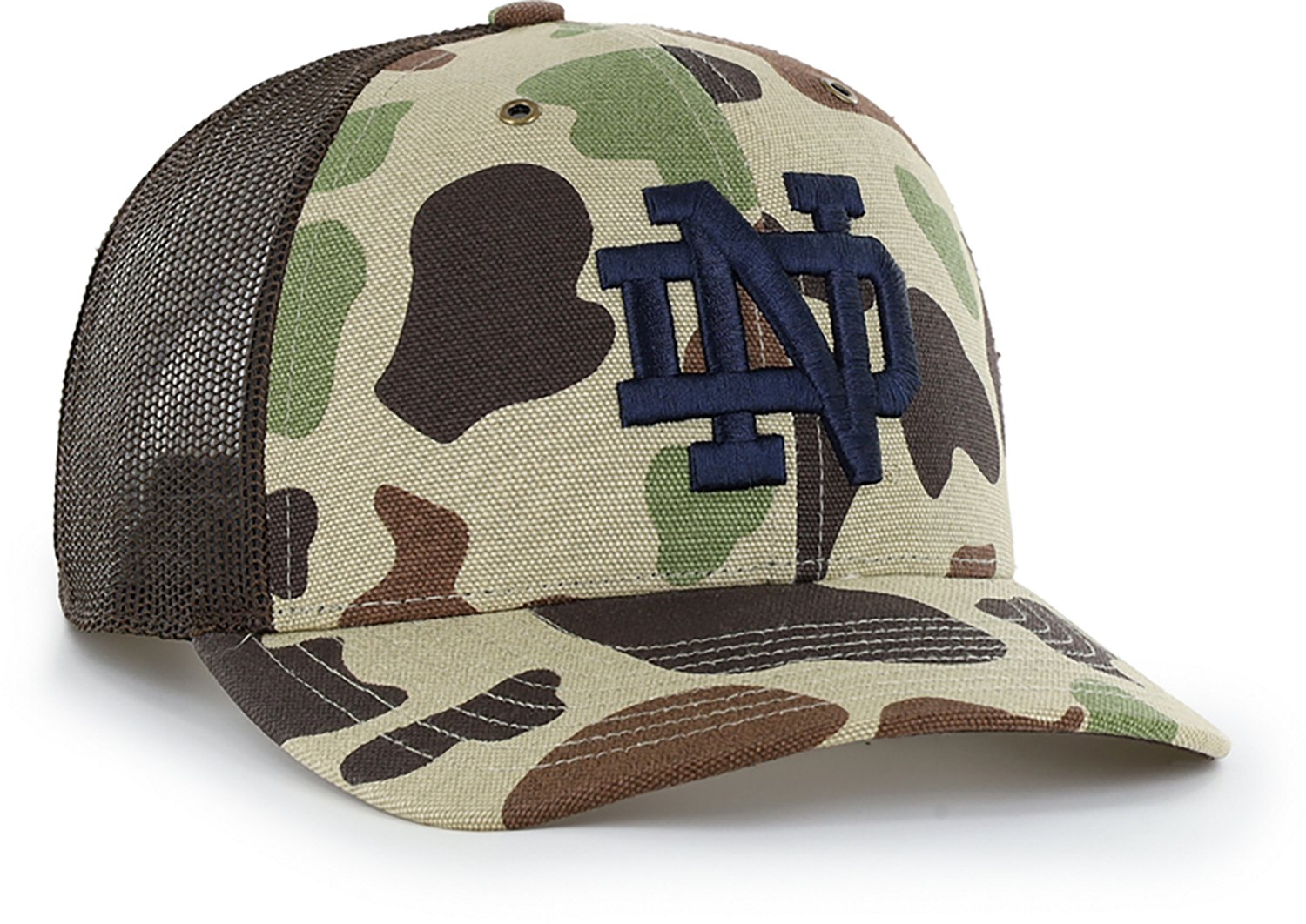 '47 Adults' Notre Dame Carhartt Duck Camo Trucker Cap - view number 2