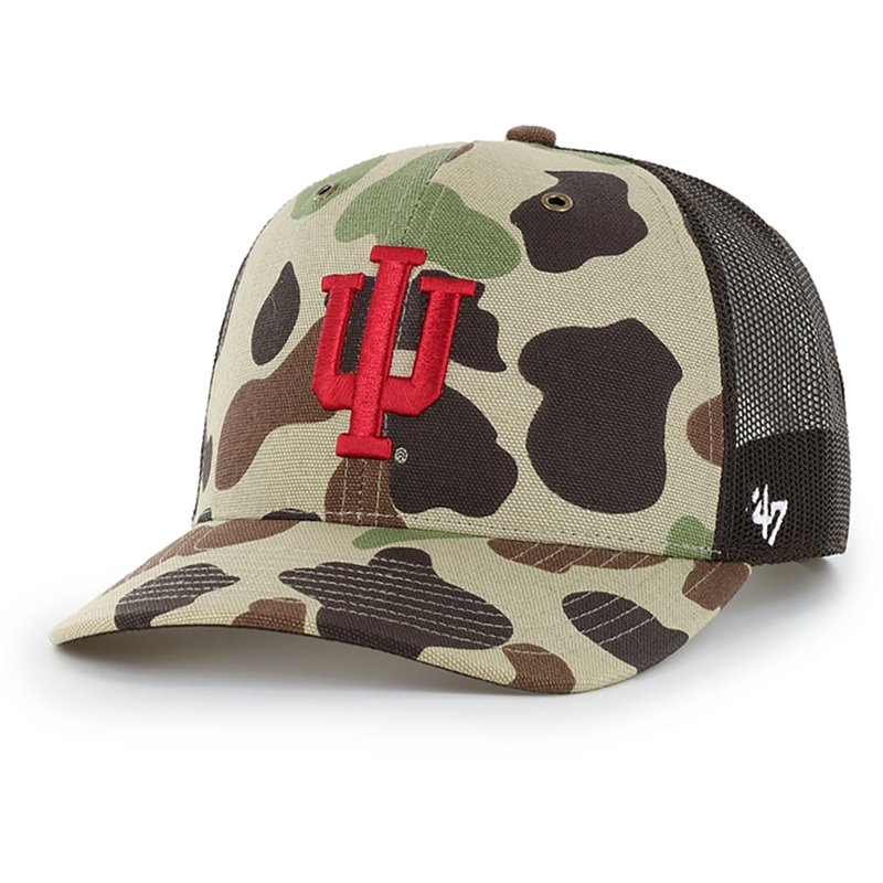 Carhartt x '47 Adult Indiana Hoosiers Duck Camo Adjustable Trucker Hat, Men's