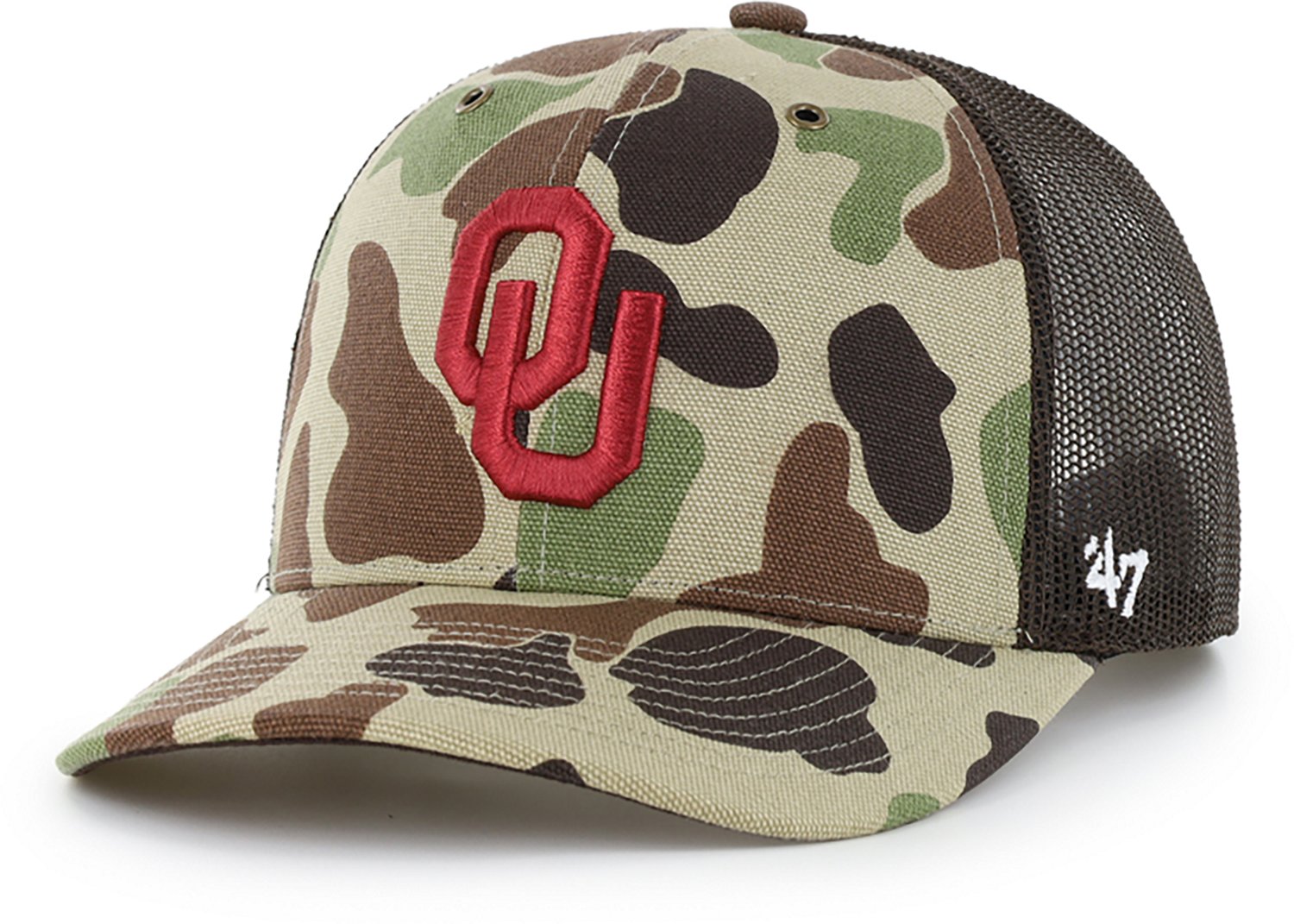 ‘47 University of Oklahoma Adults’ Carhartt Duck Camo Trucker Cap