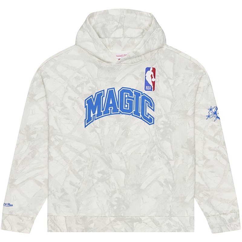 Men's Mitchell & Ness  White Orlando Magic Ghosted Fleece Hoodie