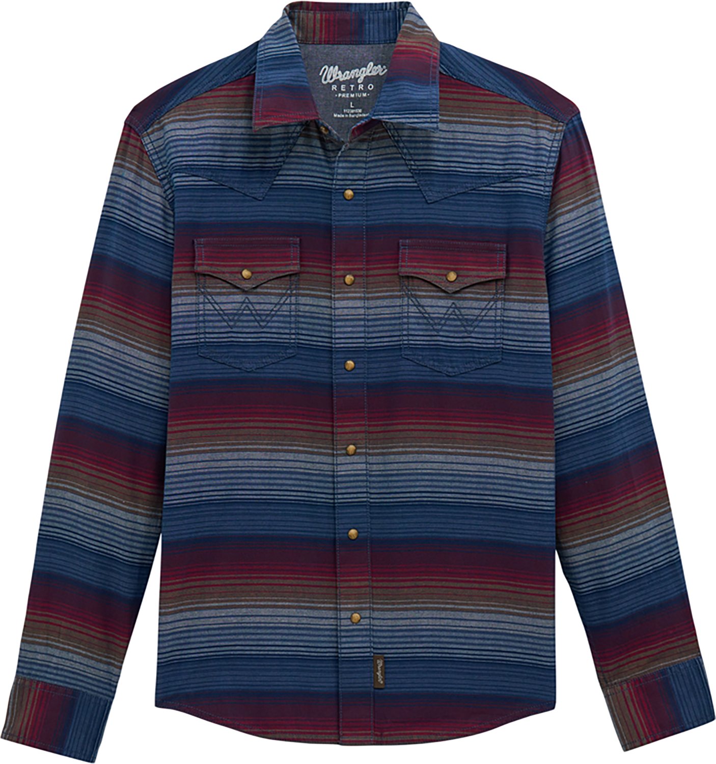 Wrangler® Men's Wrangler Retro® Premium Long Sleeve Western Snap Printed Shirt - view number 2