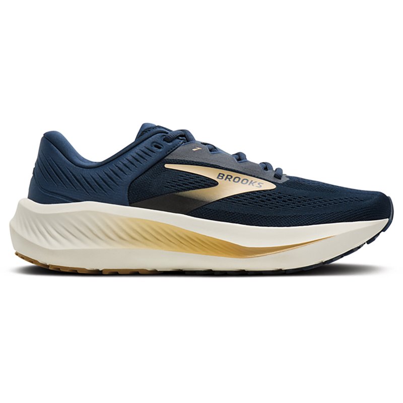 Brooks Men's Anthem 8 Running Shoes, Size 14, Coconut Milk/Black/Blue