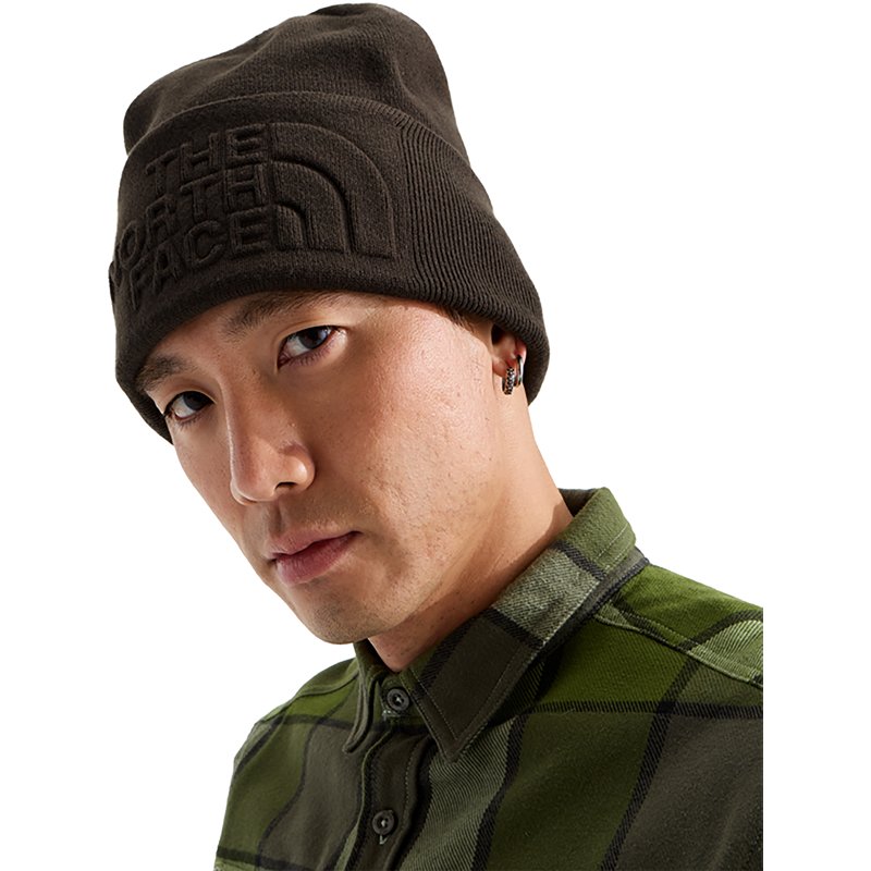 The North Face Aprés Embossed Beanie: Dark Chestnut