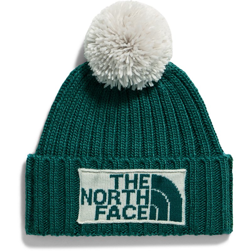 The North Face Ribbed Pom-Pom Beanie - Pacific Teal/cumulus Cloud