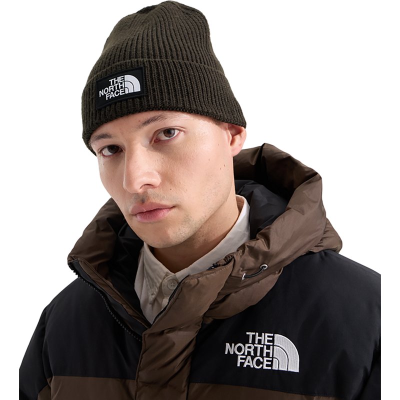 The North Face TNF™ Logo Box Cuffed Beanie: Dark Chestnut