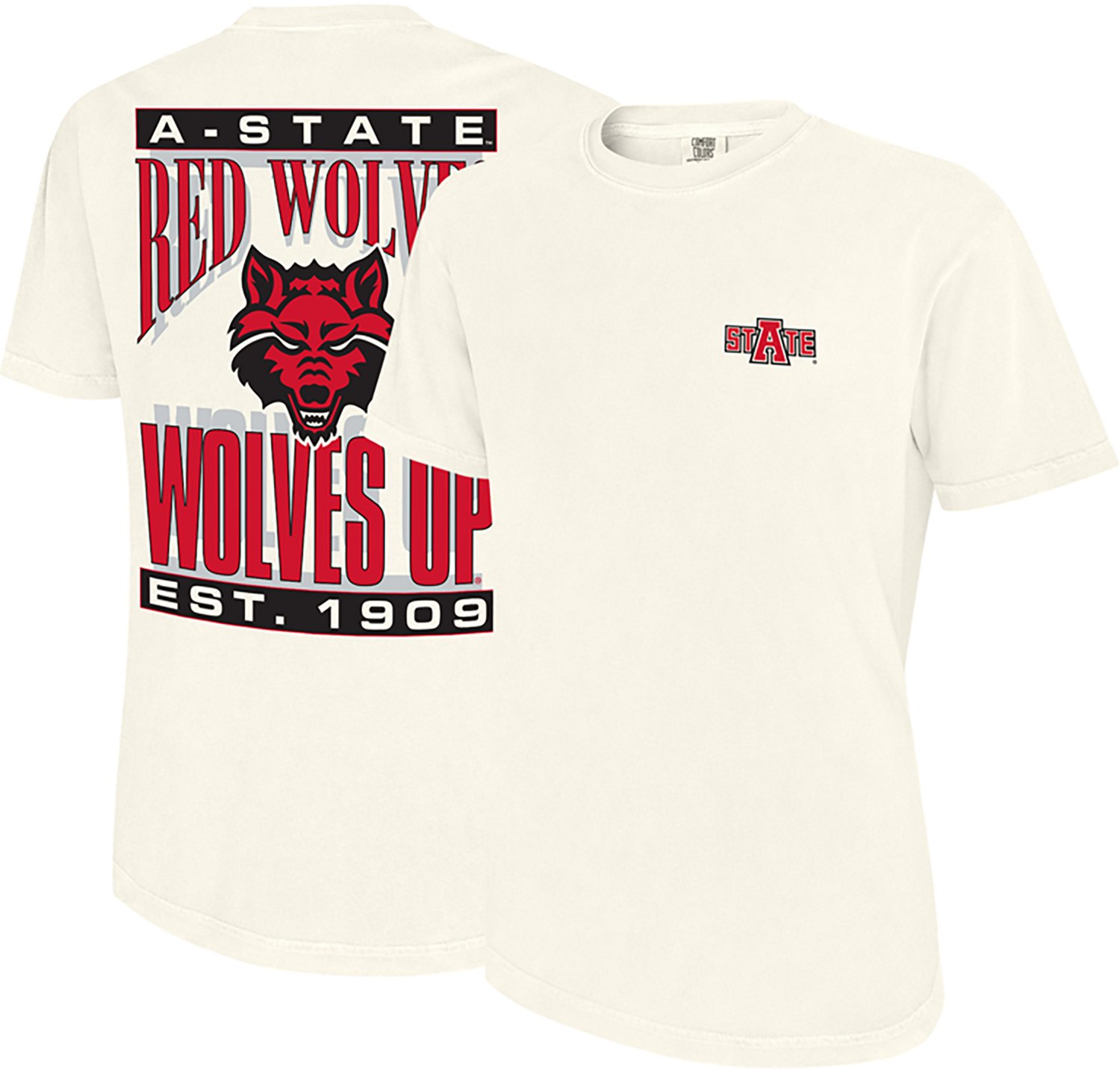 WILDCAT RETRO Men's Arkansas State University School Arch Mascot Comfort Colors T-shirt - view number 3