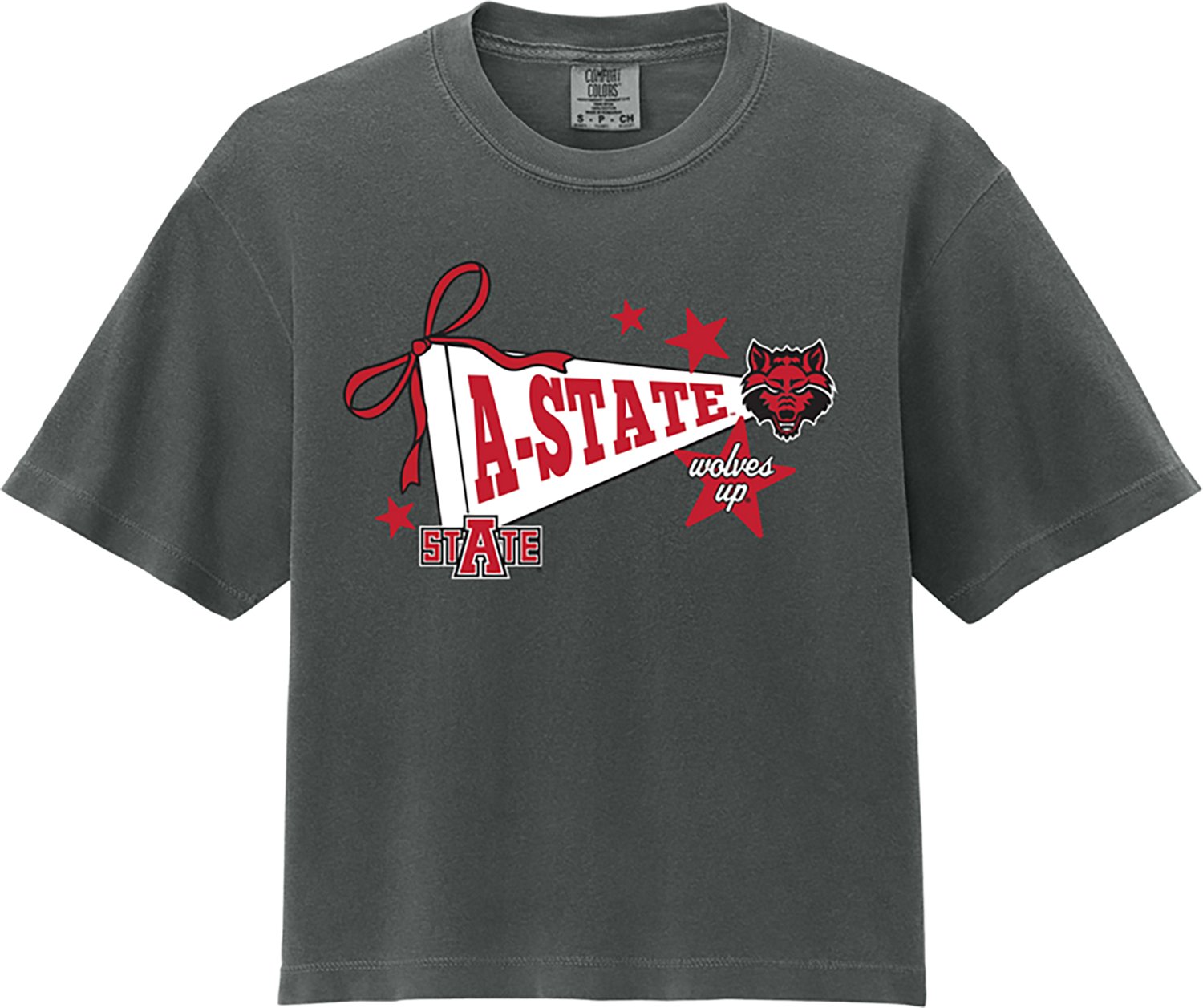 WILDCAT RETRO Women's Arkansas State University Pennant Star Comfort Colors T-shirt