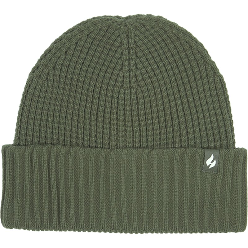 Heat Holders Men's Luke Waffle-Knit Roll-Up Beanie - Green