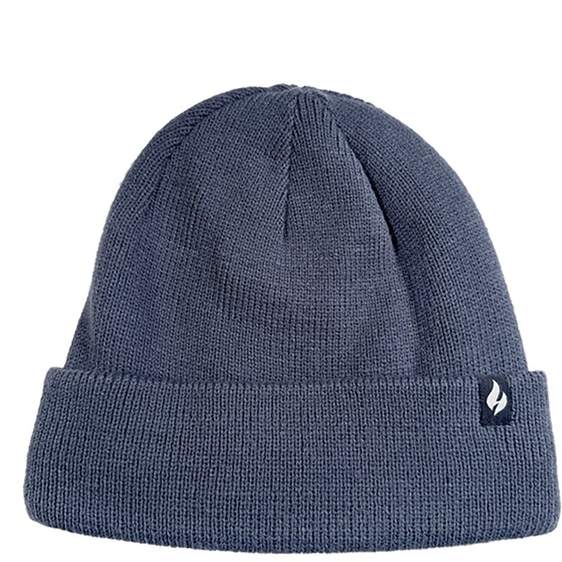 Heat Holders Oran Flat Knit Roll-Up Hat - Steel Blue