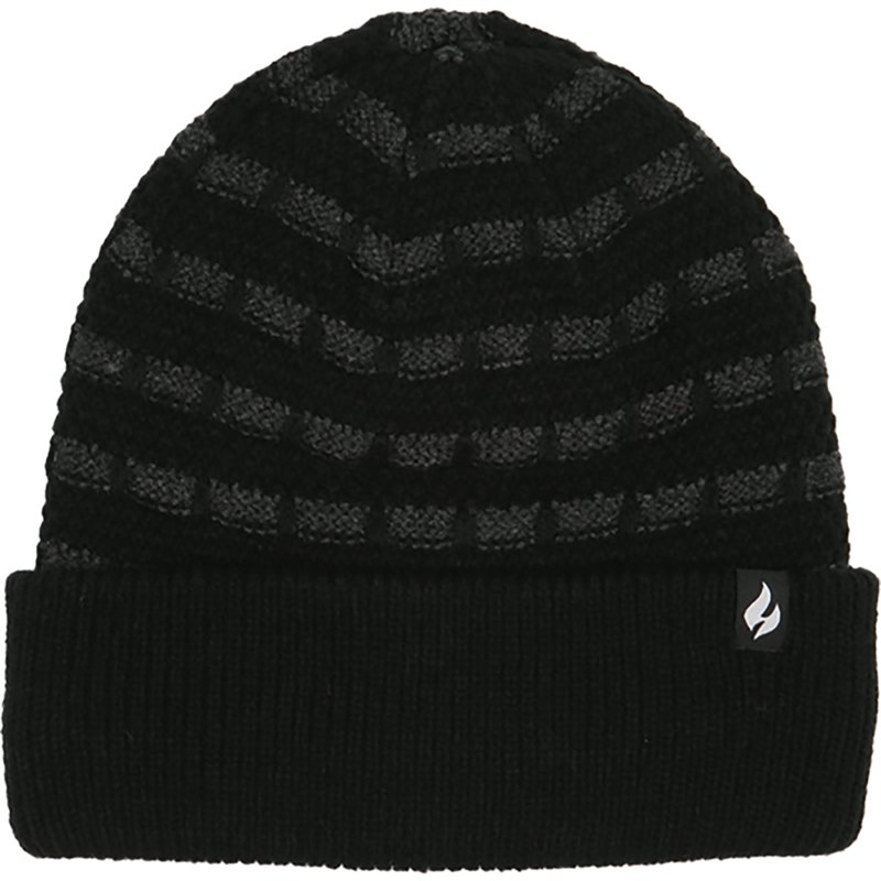Heat Holders Men's Thermal Popcorn Stitch Ross Beanie - Black