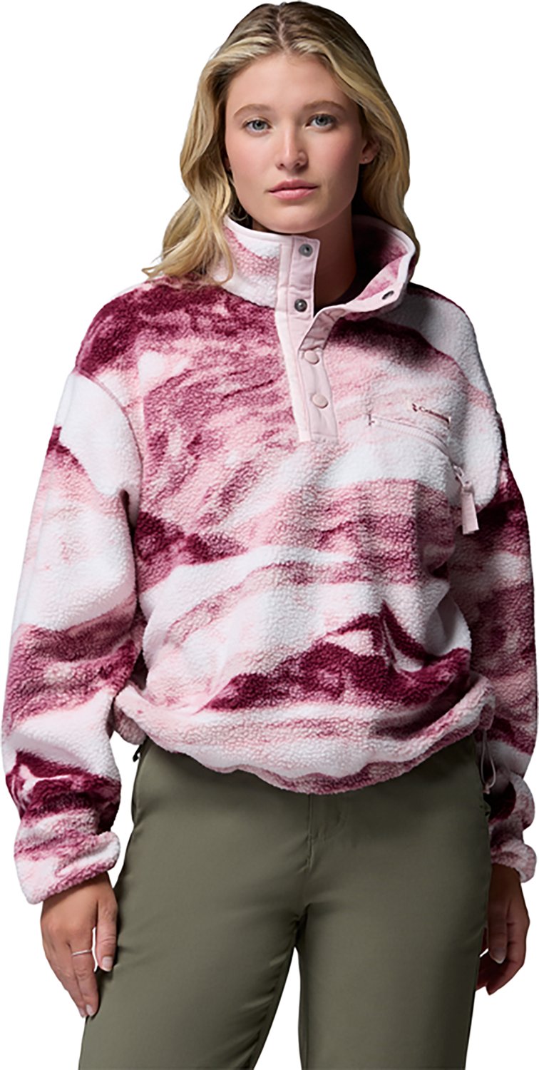 Columbia Sportswear Women's Helvetia II Printed Cropped 1/2 Snap Fleece Pullover