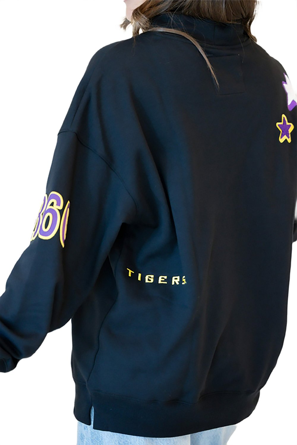 Gameday Social Women’s Louisiana State University All Over Scatter Long Sleeve Crew - view number 3