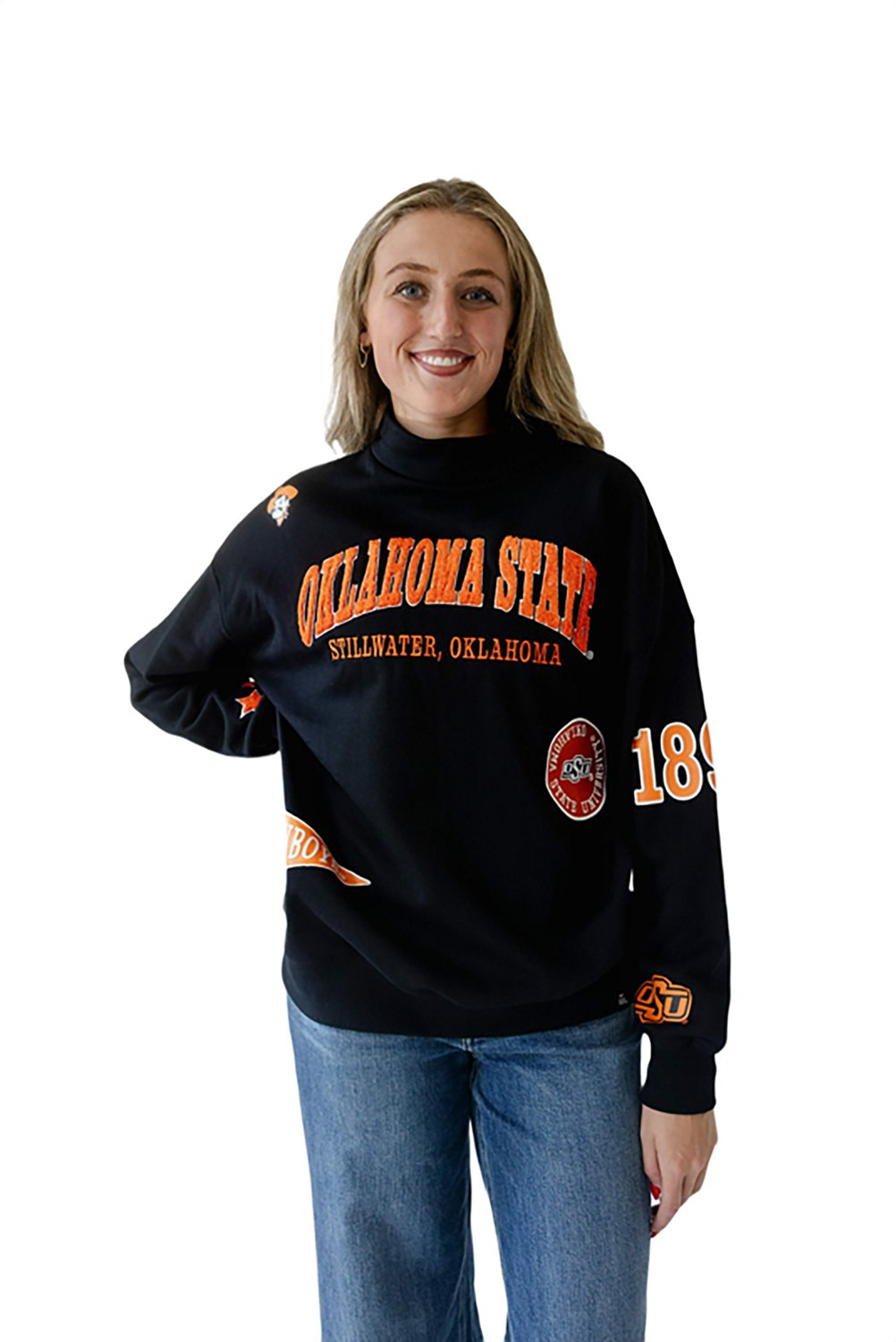 Gameday Social Women’s Oklahoma State University All Over Scatter Long Sleeve Crew