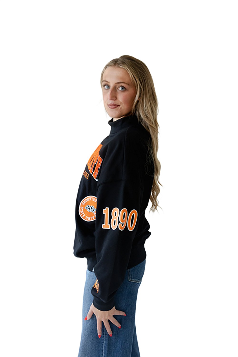 Gameday Social Women’s Oklahoma State University All Over Scatter Long Sleeve Crew - view number 2