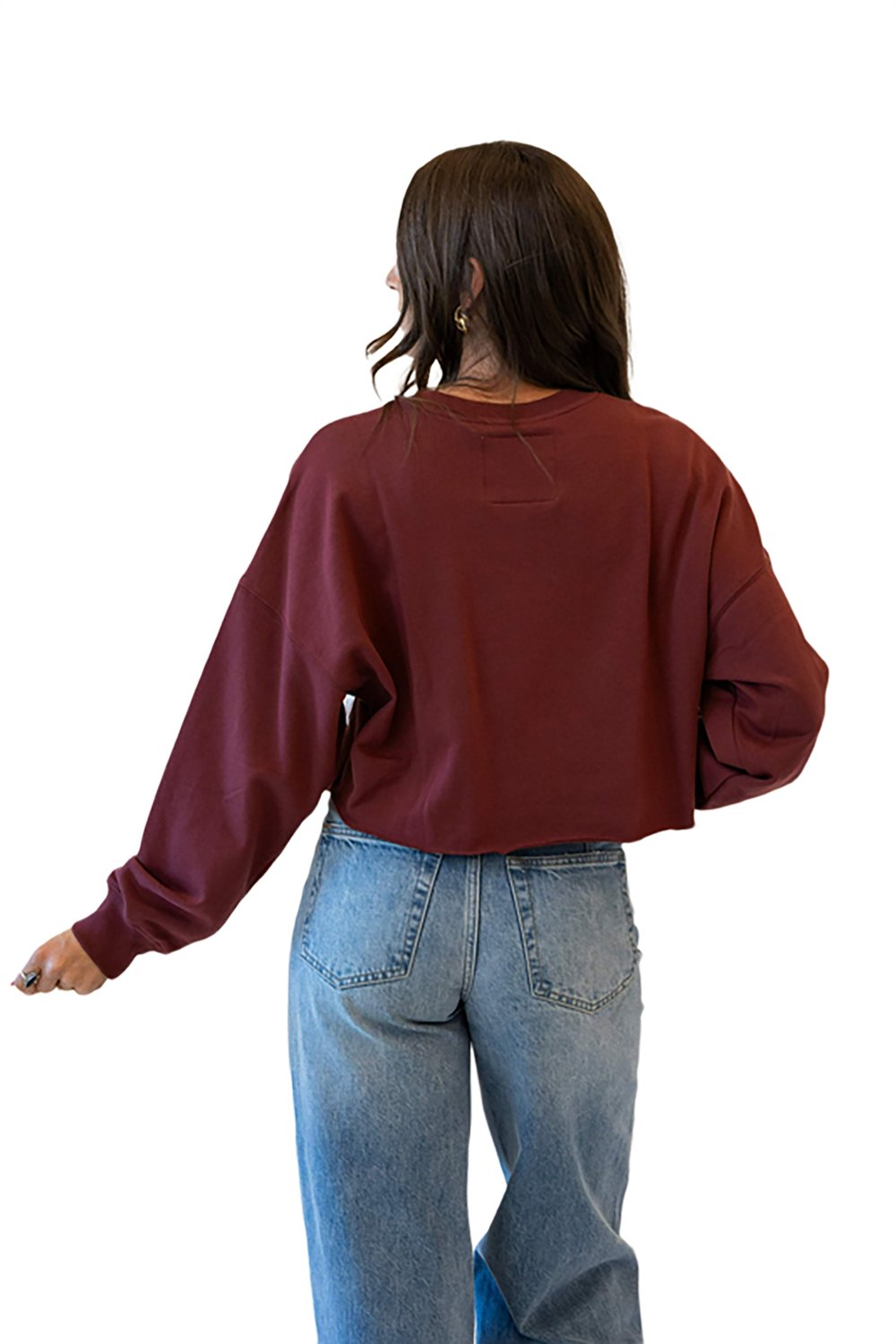 Gameday Social Women's Texas A&M Aggies Patched Up Cropped Crew Sweatshirt - view number 3