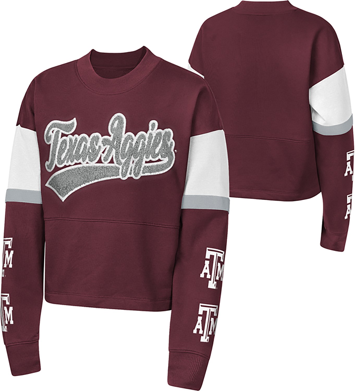 Outerstuff Girls' Texas A&M University Formation Mixed Media Sweatshirt ...