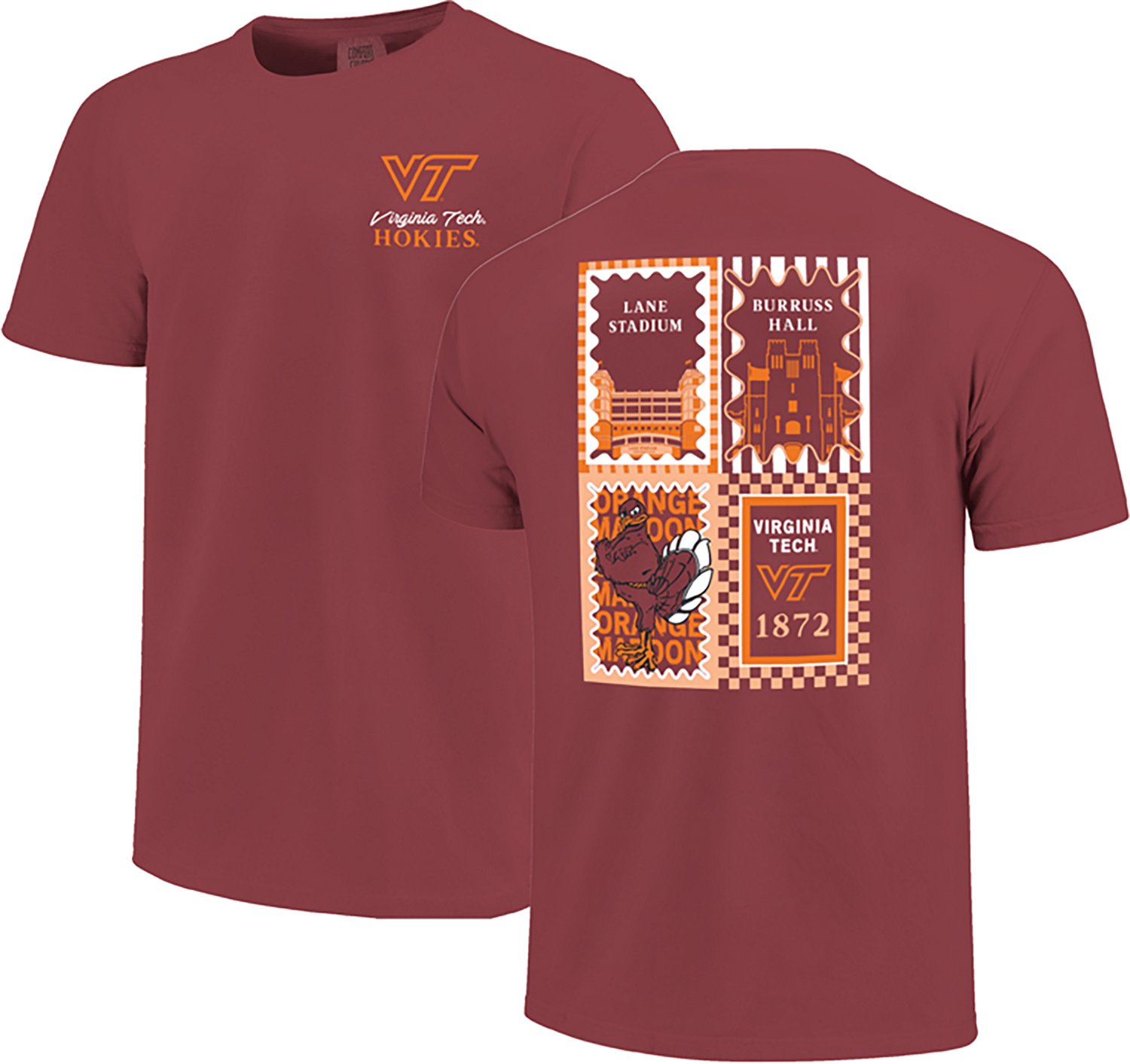 Image One Men's Virginia Tech Pattern Campus Squares T-shirt - view number 3