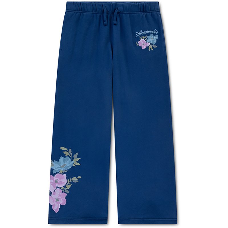 Abercrombie & Fitch Girls' Floral Low Rise Baggy Fleece Plants