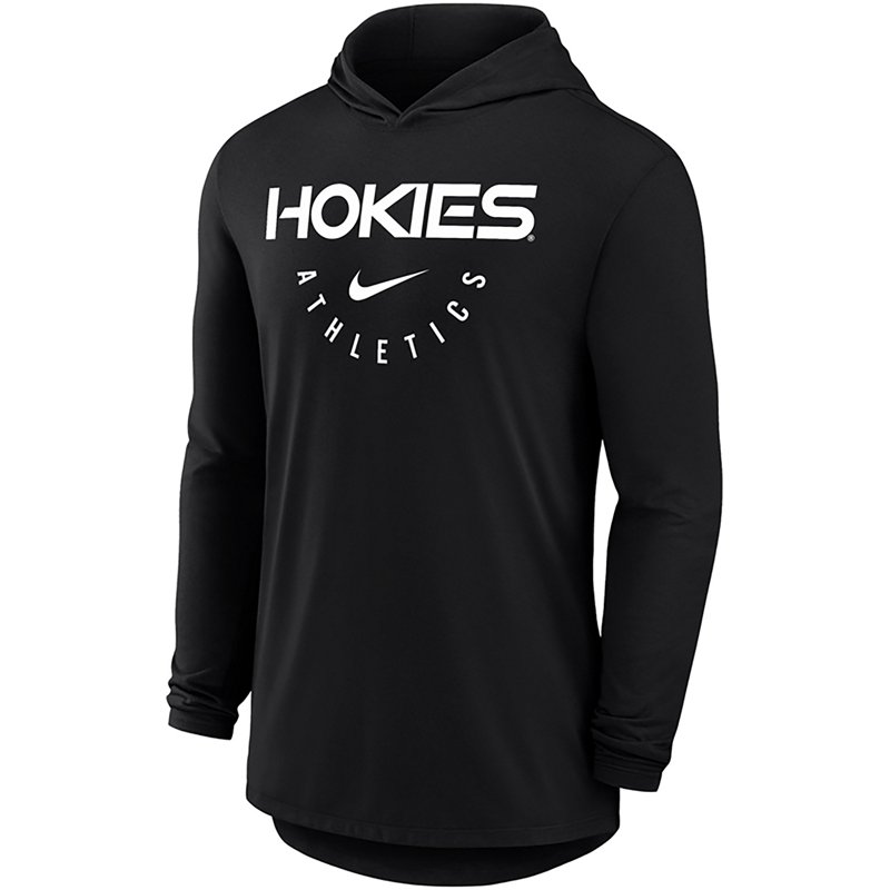Nike Men's Virginia Tech School Script Coaches Collection Dri-FIT Long Sleeve Hoodie T-shirt