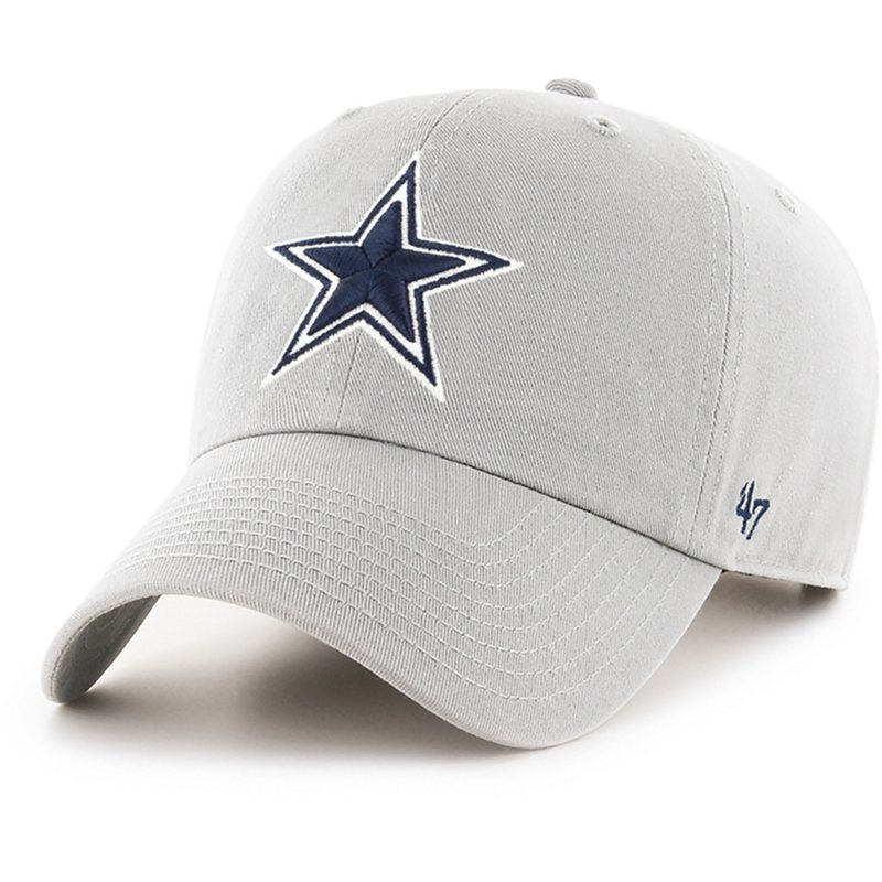 Men's '47 Gray Dallas Cowboys Primary Clean Up Adjustable Hat