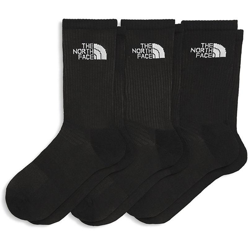 The North Face Multisport Cush Crew Sock—3P (Size: Medium): Black/Assorted