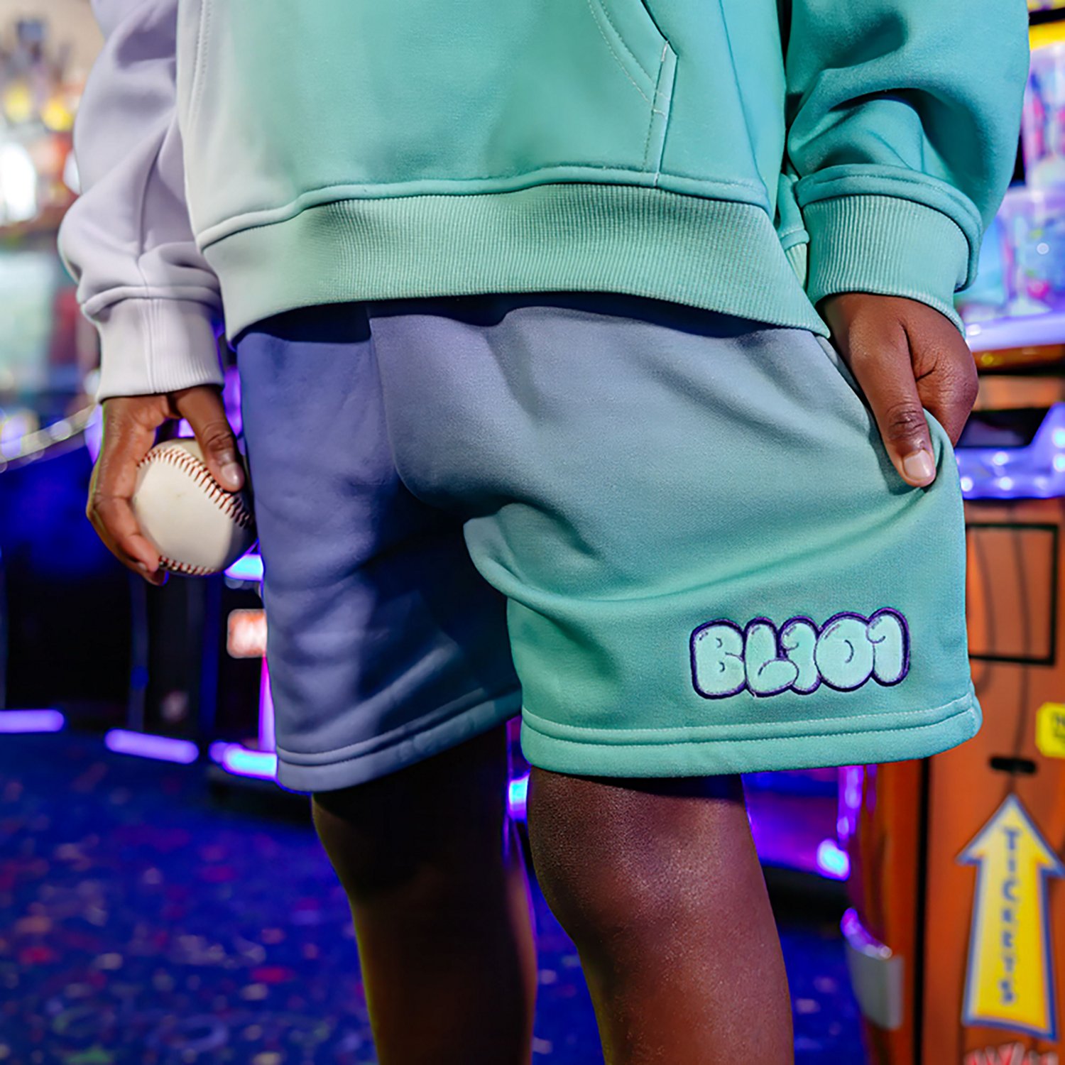 Baseball Lifestyle 101 Youths' Cotton Candy Sweatshorts - view number 2