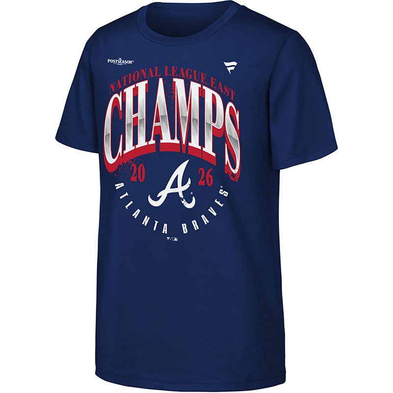Fanatics Big Boys' and Girls' Navy Atlanta Braves 2026 Nl East Division Champions Locker Room T-Shirt - Navy