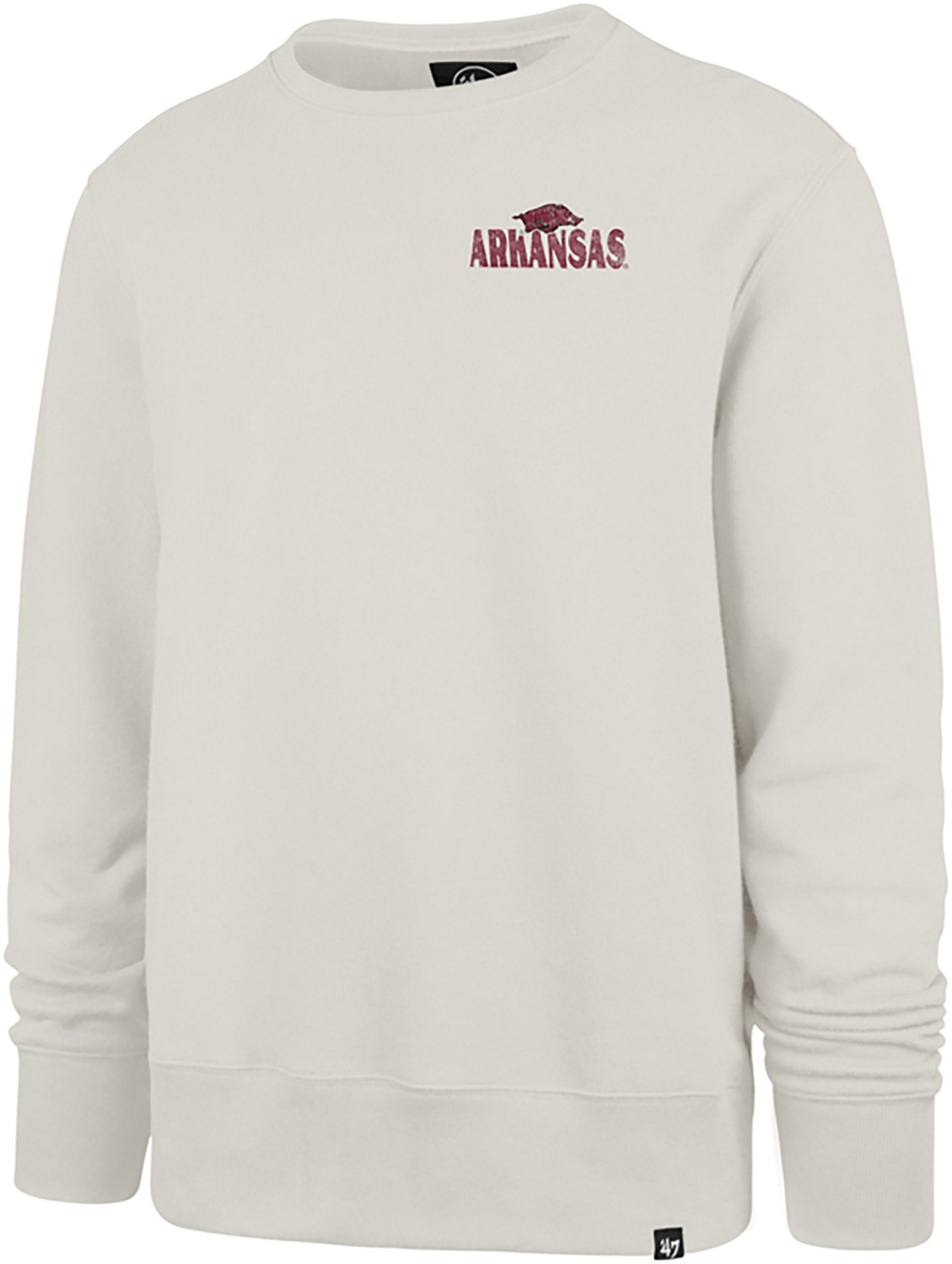 '47 Men's Arkansas Arcitext Headline Long Sleeve Crew Neck Sweatshirt