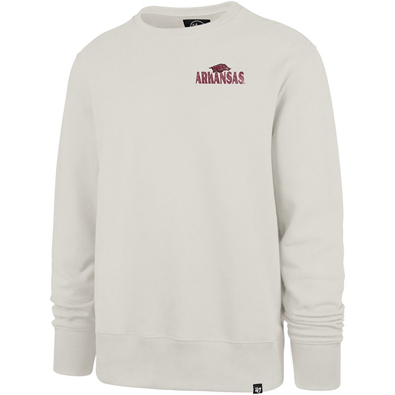 '47 Men's Arkansas Arcitext Headline Long Sleeve Crew Neck Sweatshirt