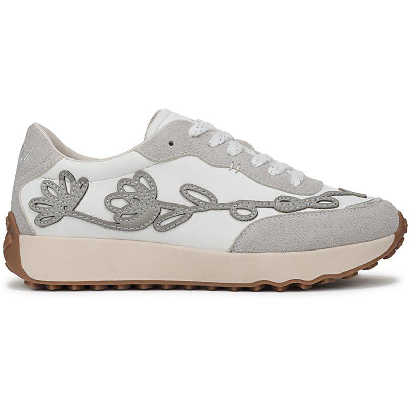 Blowfish Malibu Women's Driftbloom Lace-Up Sneakers - White Faux Leather/Suede