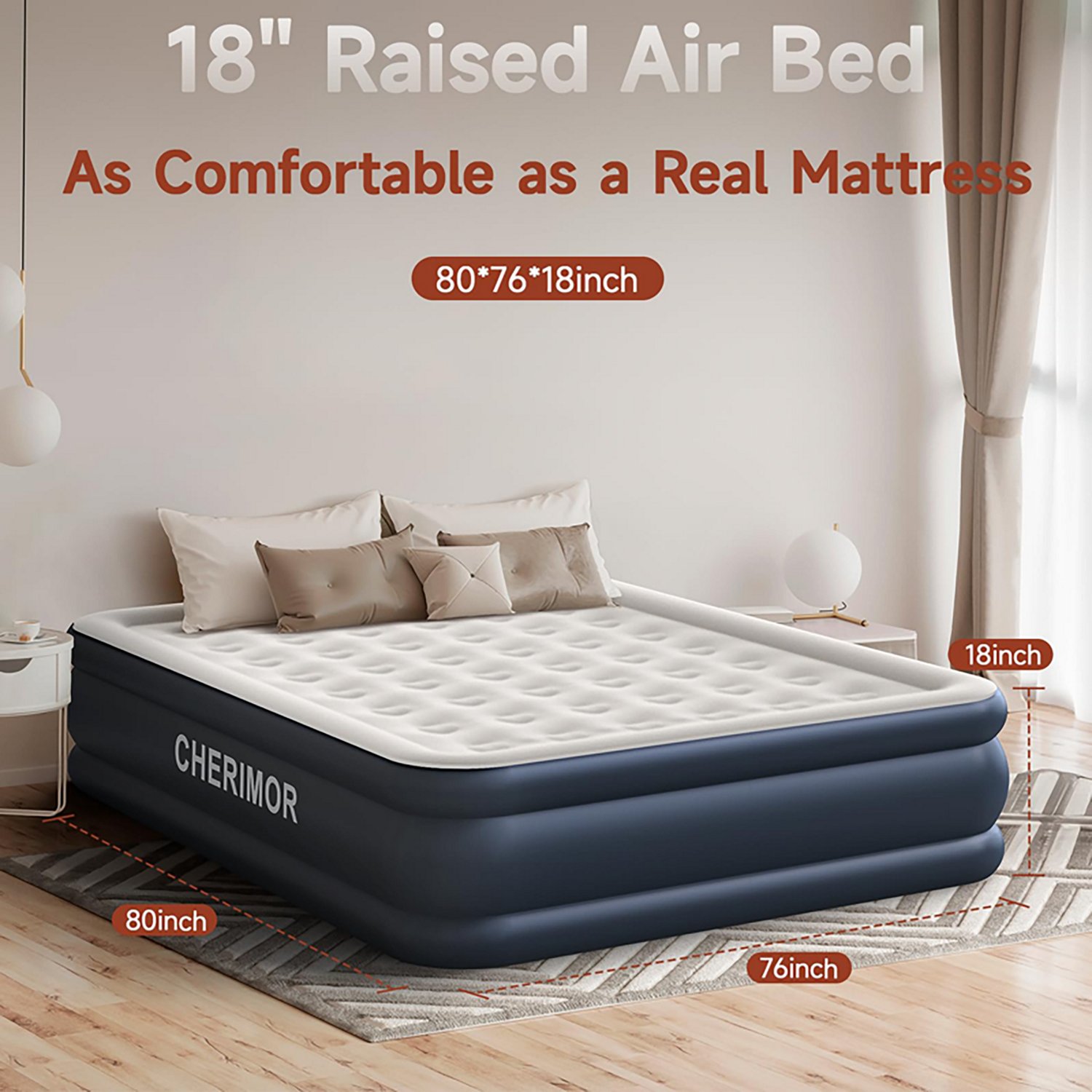 Cherimor 18 in. King Airbed with Built‑In Pump - view number 2