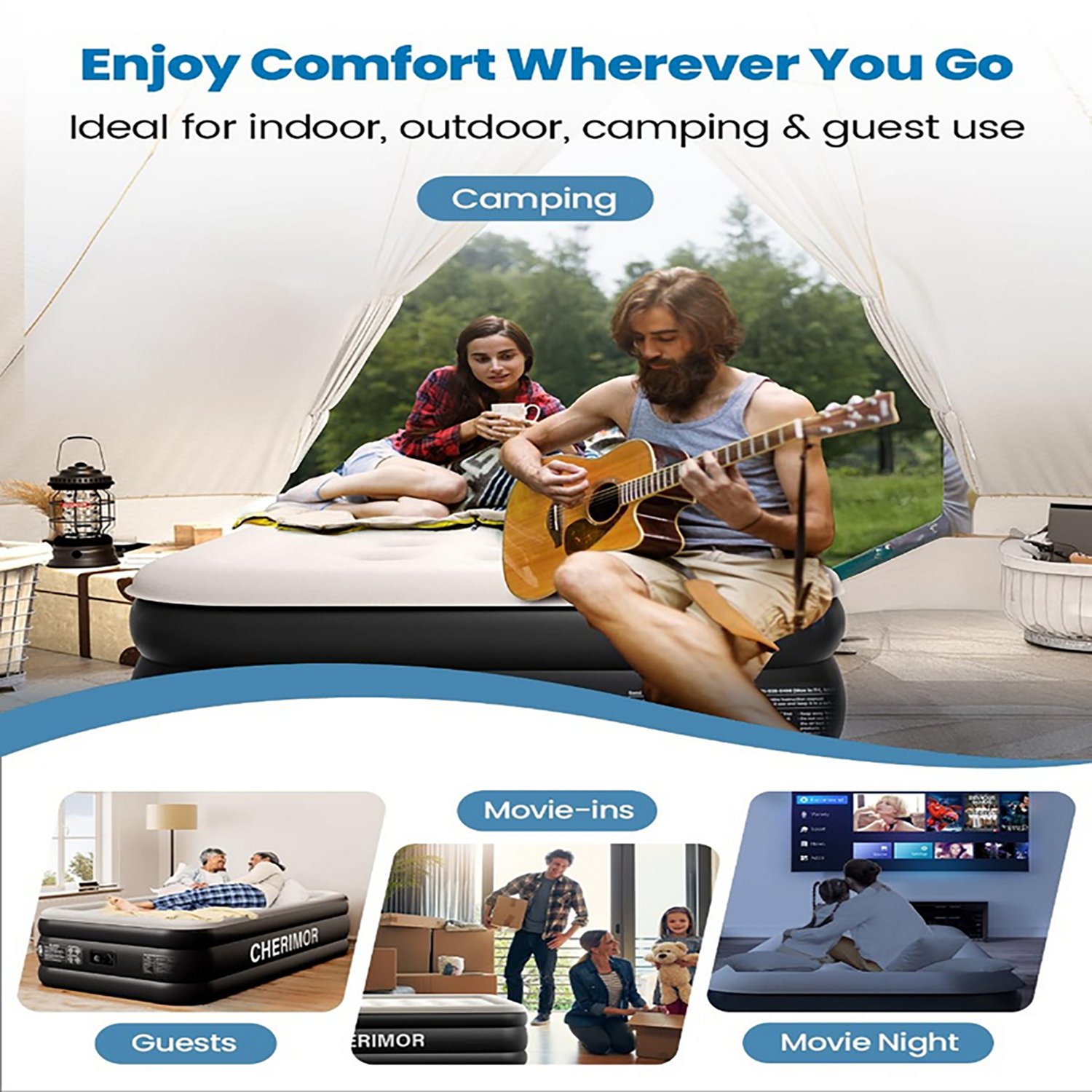Cherimor 18 in. Series Twin XL Airbed with Built‑In Pump and Pillow‑Top Surface - view number 7