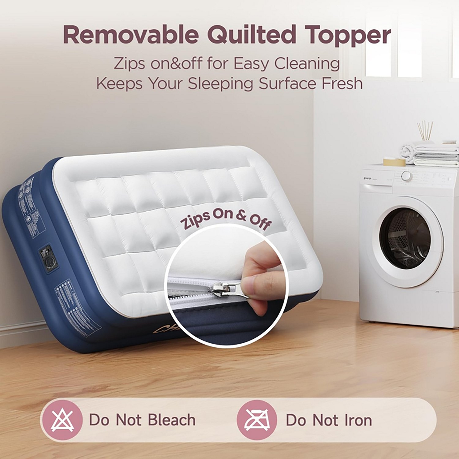  Cherimor 20 in. Series Twin XL Airbed with Built‑In Pump and Quilted Topper - view number 5