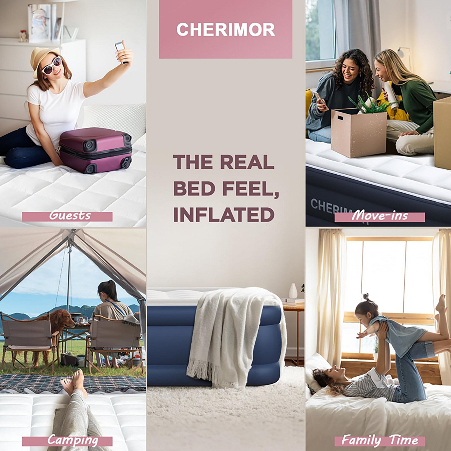  Cherimor 20 in. Series Twin XL Airbed with Built‑In Pump and Quilted Topper - view number 6