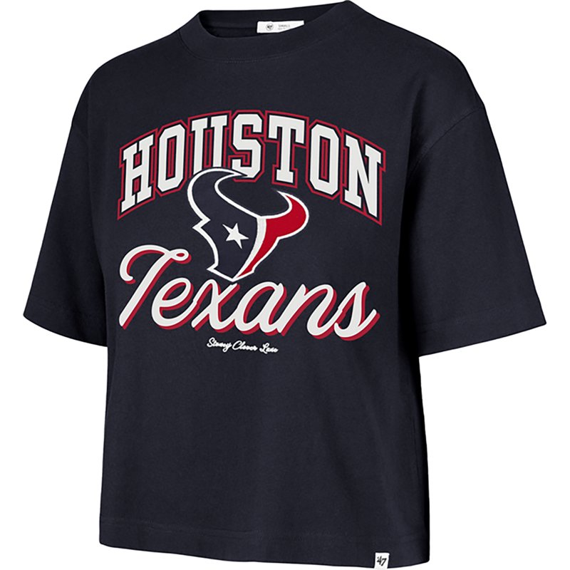 Women's Stoney Clover Lane x '47 Navy Houston Texans Script City Boxy Cropped T-Shirt