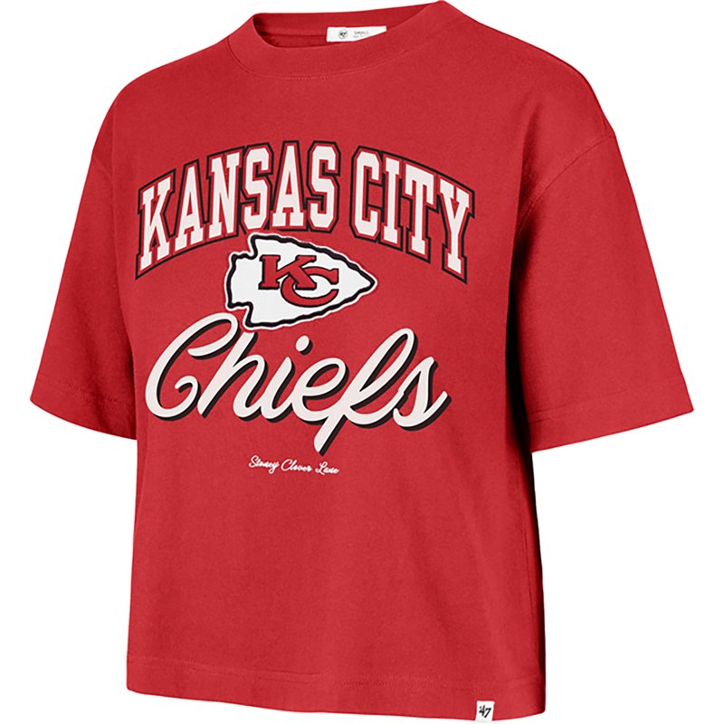 Women's Stoney Clover Lane x '47 Red Kansas City Chiefs Script City Boxy Cropped T-Shirt