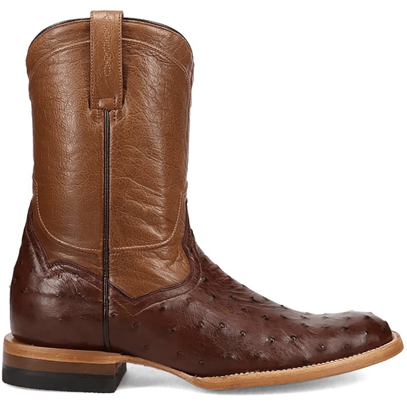 Dan Post Boots Ardor Full Quill Ostrich Round Toe Pull On Cowboy Boots