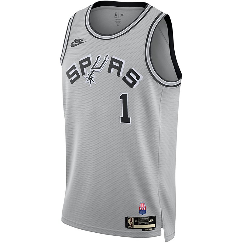 Nike Men's Victor Wembanyama San Antonio Spurs Hardwood Classics Dri-FIT Basketball Swingman Jersey in Grey | II4243-007