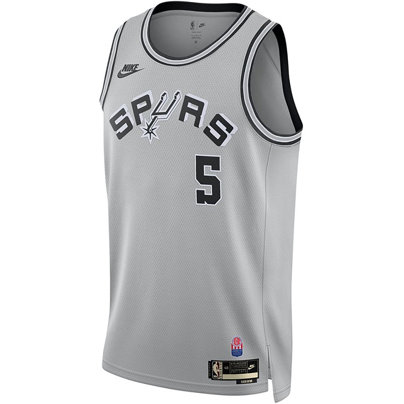 Nike Men's Stephon Castle San Antonio Spurs Hardwood Classics Dri-FIT Basketball Swingman Jersey in Grey | II4243-009